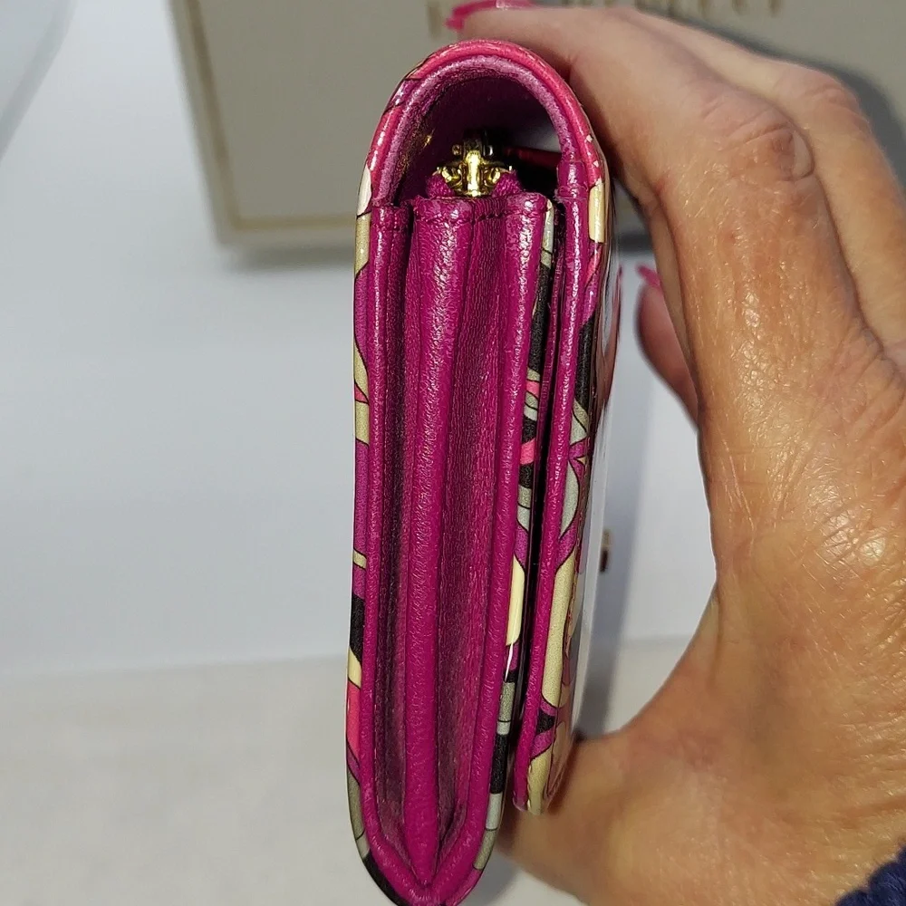 Emilio Pucci-Vintage Multi-color Print Bifold wallet in pink, purple & black - Picture 7 of 11